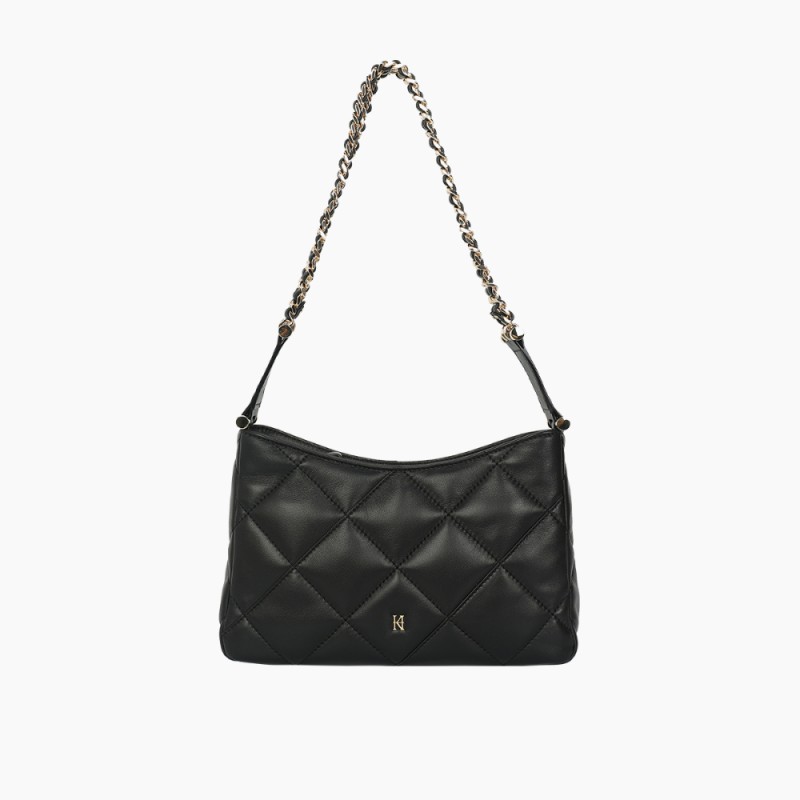 Leather rhombic chain underarm bag with advanced sense underarm bag